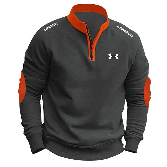 Men's Stand Collar Half Zip Fleece Sweatshirt