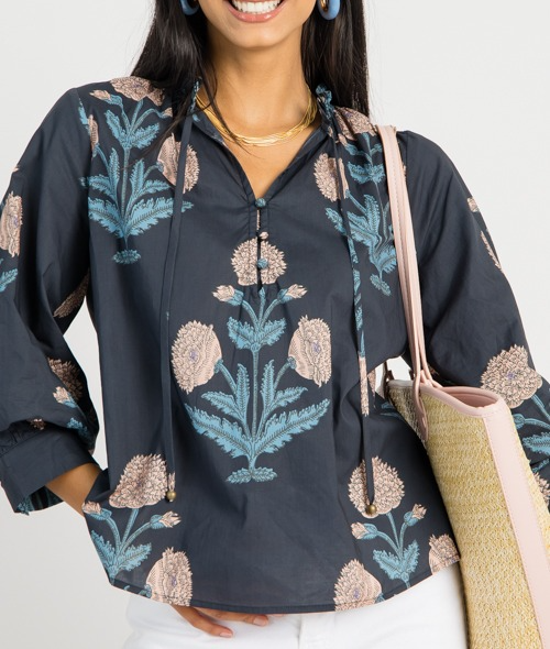 Block Print Button Top