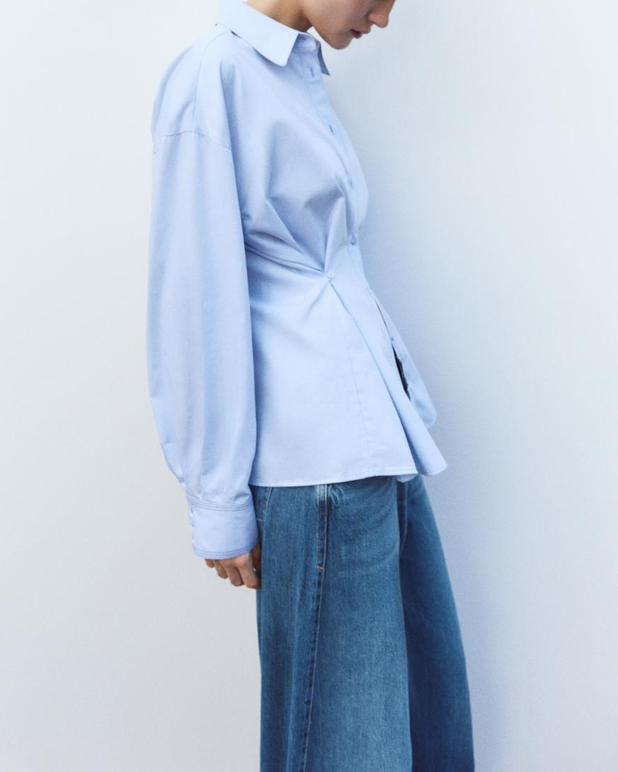 Waist-Button Oxford Shirt