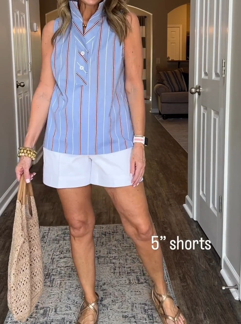 Sleeveless Non-Iron Popover - Amazing Stripe