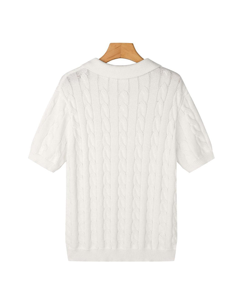 FLORENCE Cable Knit Polo