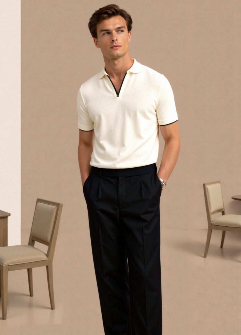 BARI Soft-Blend Tailored Polo